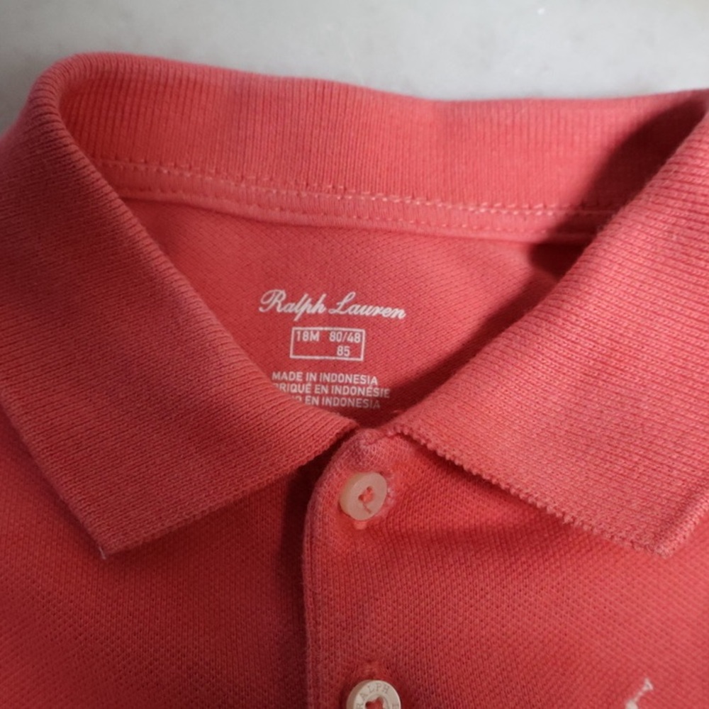 2 Ralph Lauren Kids Polo Dress in Coral and light pink size 18M